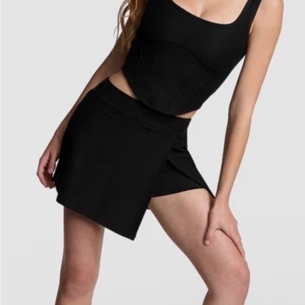 Victoria Secret Pink Black Wrap Mini Skort for Women
